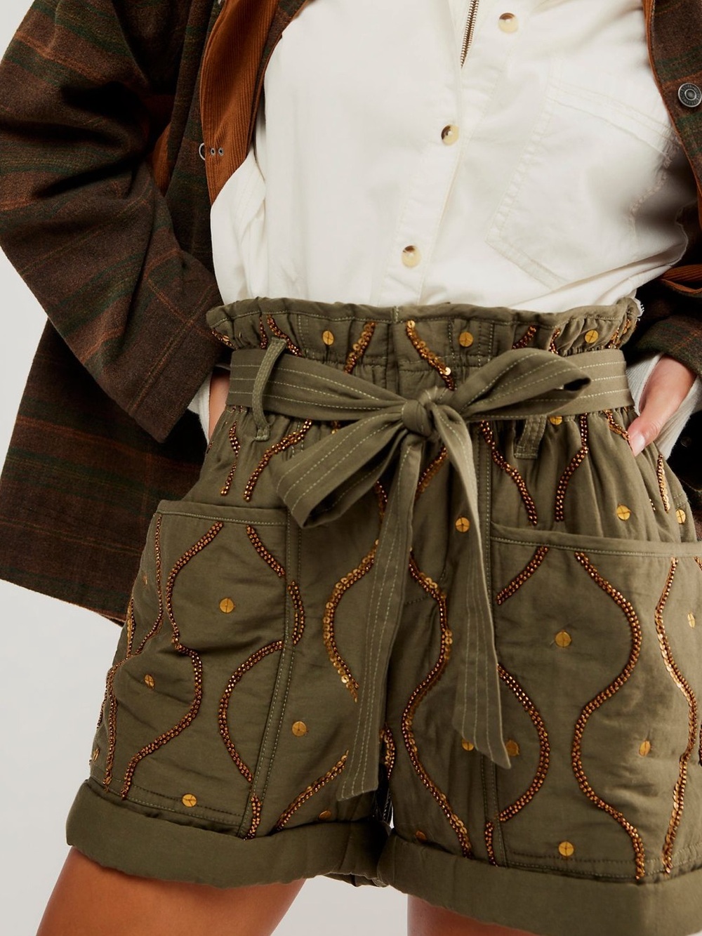 Free People All About It Quilted Shorts